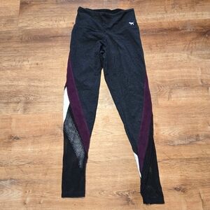 PINK Victoria's Secret Black and Purple Leggings Athletic Wear